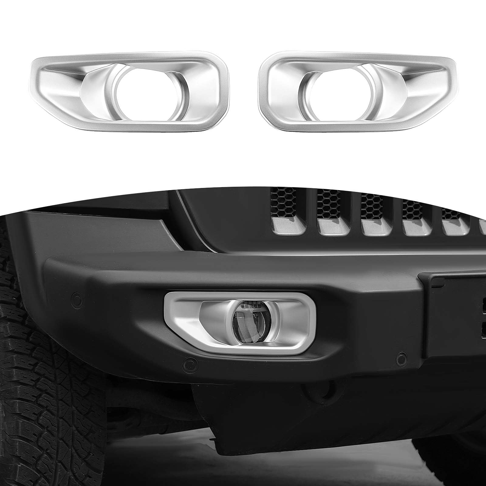 for Jeep JL Front Bumper Fog Light Cover Trim for Jeep Wrangler JL JLU 2018 up for Gladiator JT 2020 up Black Exterior Accessories 2pcs