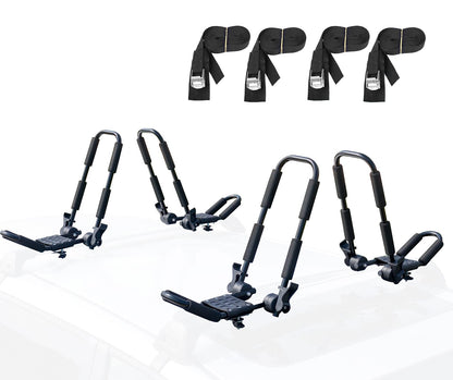 Folding Kayak Rack J-Bar Car Roof Mount for Canoe SUP Surfboard — OMOTOR