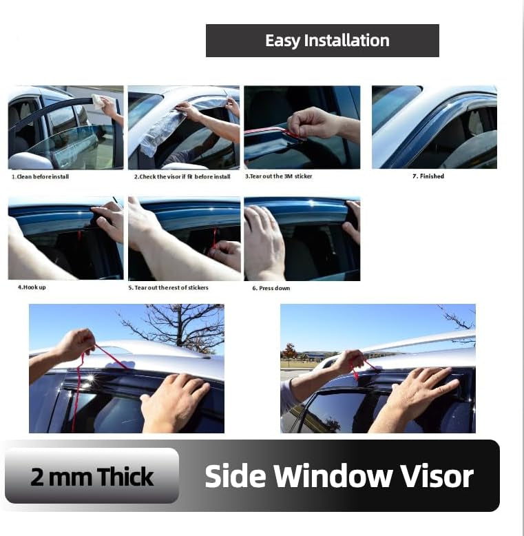 Smoke Window Visor Set Fits for Toyota Tundra Extended Cab 2000-2006