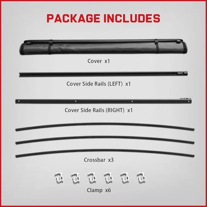 Soft Roll-Up Truck Bed Tonneau Cover for Ford Ranger 2019-2026