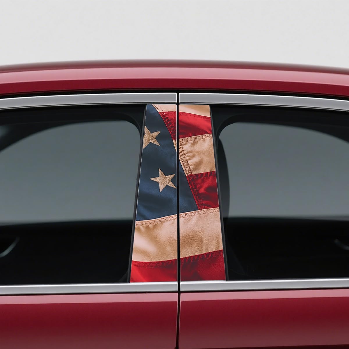 Car B Pillar Sticker, 2PCS American Flag Waterproof Vehicle Center Pillar Decal Set, Self-Adhesive Automotive Door Side Trim Decorative Sticker, Universal for SUV RV Truck (Style 3)