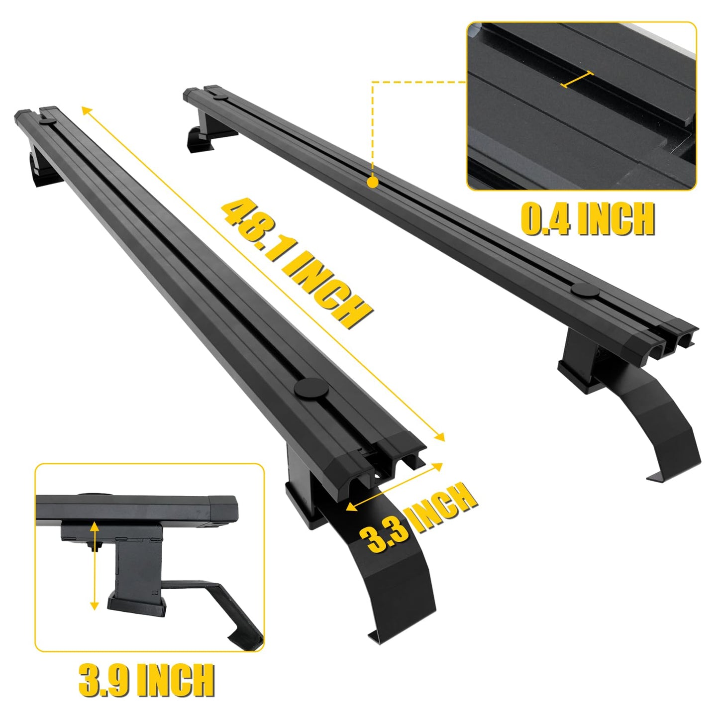 220lbs Roof Rack Cross Bars Compatible with 2019-2026 Ford Ranger