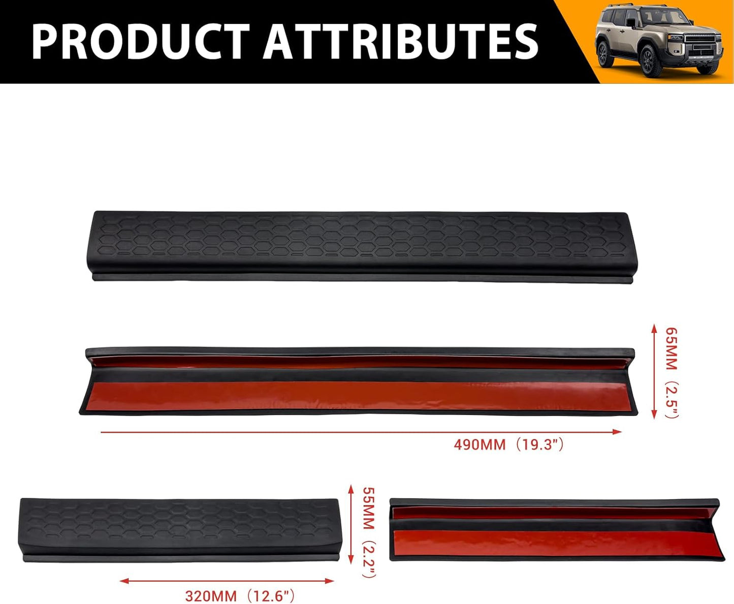 TPE Door Sill Guards Compatible with 2024 2025 Toyota Land Cruiser Prado 250 J250 LC250