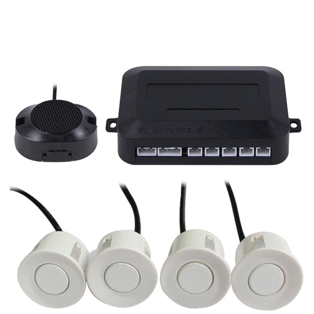 Car Reverse Backup Parking Sensor Radar System, Buzzer beeps, Detection Distance:30~150CM, Waterproof Sensors (22mm Diameter 2.3M Cable)