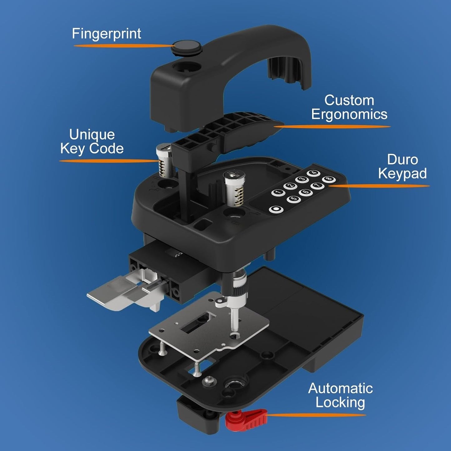 Upgraded RV Door Lock entry with Fingerprint, Password & Keys Fits Camper Trailer Cargo Trailer, Excludes Class A/C RVs