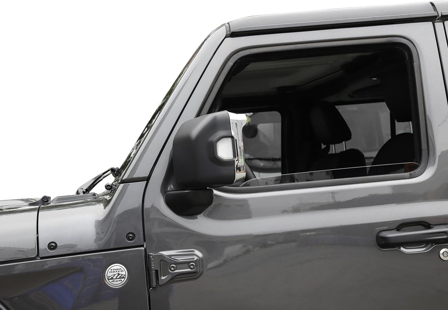 2PCS Rear View Mirror Protector Frame Rain Visor Eyebrow Guard Rearview Side Mirror Cover Trim Compatible with Jeep Wrangler JL Gladiator JT 2018-2025 Car Exterior Accessories (Chrome)