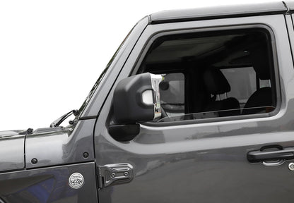 2PCS Rear View Mirror Protector Frame Rain Visor Eyebrow Guard Rearview Side Mirror Cover Trim Compatible with Jeep Wrangler JL Gladiator JT 2018-2025 Car Exterior Accessories (Chrome)