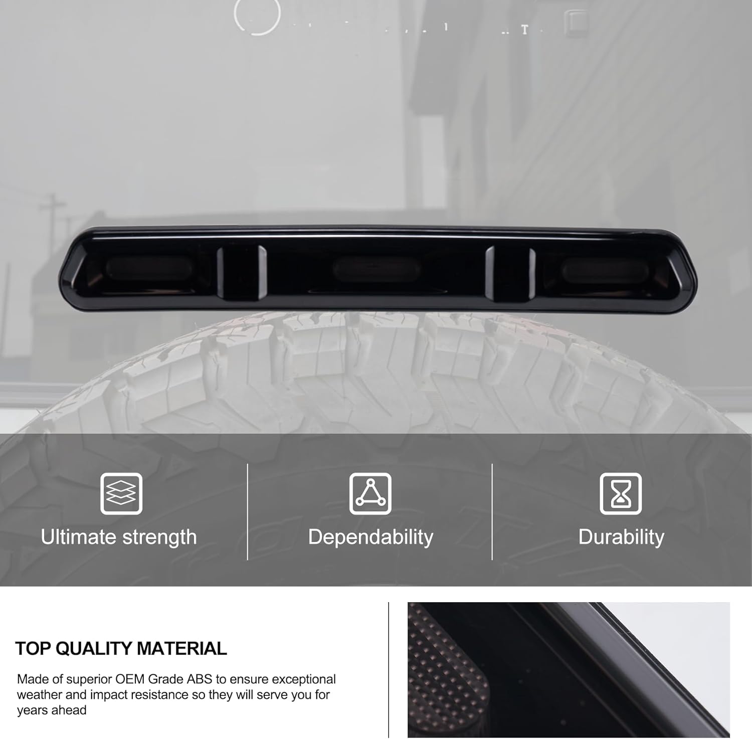 Kiwi Master Smoked LED 3rd Brake Light for 2021-2025 Ford Bronco Accessories Third Brake Light High Mount Stop Light