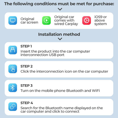Wireless CarPlay Adapter for iPhone Android, 2025 Upgraded Mini USB Wireless Apple Car Play Adapter, 2 in 1 Bluetooth Carplay Converts Wired to Wireless (Black-A)