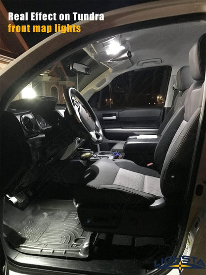 18PCS Super Bright White Interior LED Light Kit Package for 2007-2021 Toyota Tundra + Cargo Lights + License Plate Lights and Install Tool