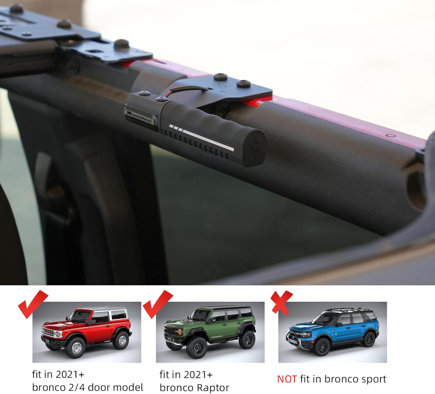 Updated Grab Handles Compatible with Ford Bronco 2024 2023 2022 2021 Front Seat 2/4 Door Soft & Hard Top, Handles Replacement for Bronco Interior Accessories(Front seat(2 Pack))