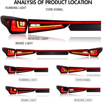 Tail Lights Compatible with 4th Gen(XU70) Highlander SUV 2020-2025, Rear Lights Assembly with Red Welcoming Lights w/Amber Sequential Turn Signal, Driver& Passenger Smoked