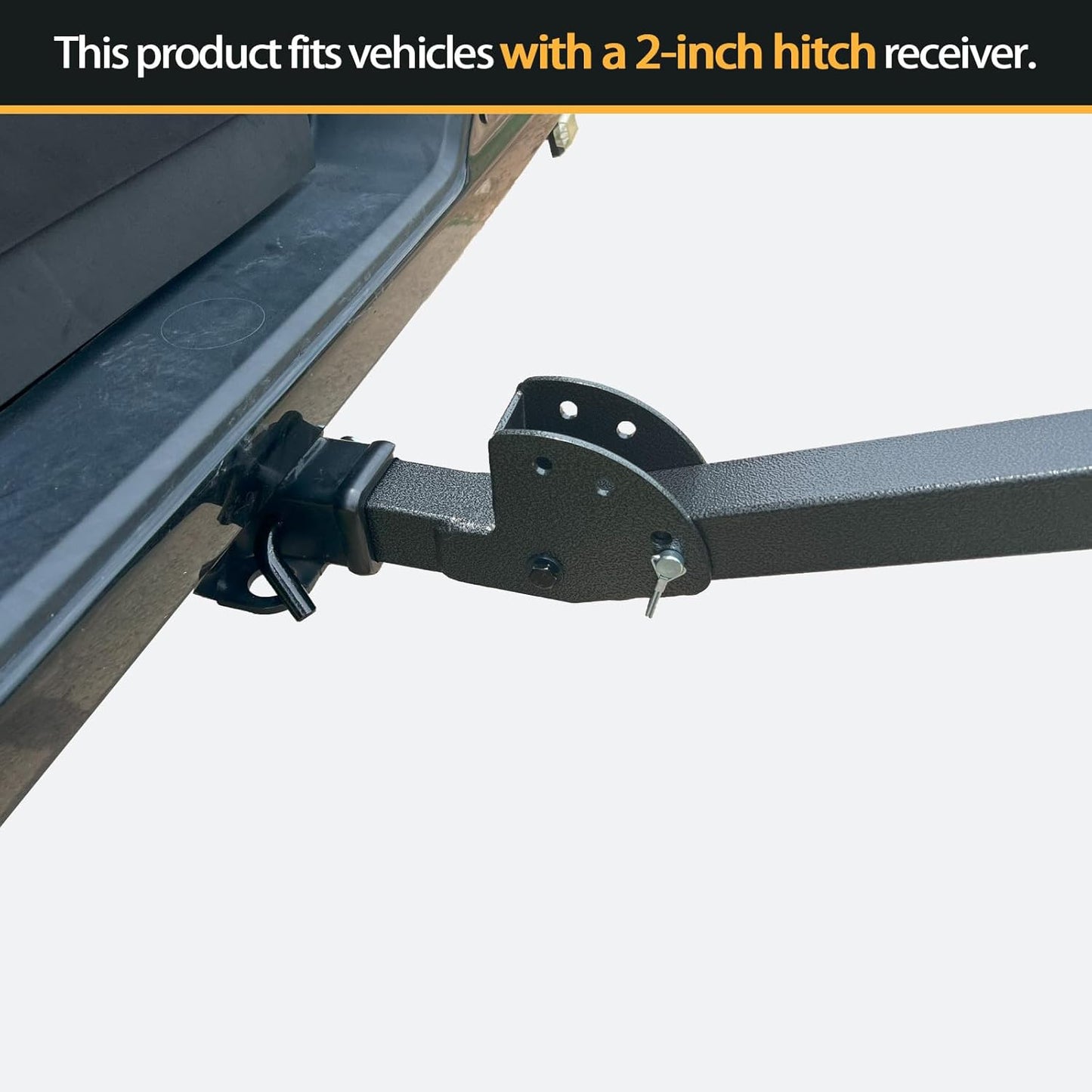 Adjustable Truck Bed Extender Hitch Mount for Trucks & SUV, Kayaks, Ladders, Lumber & Oversized Cargo, Reflective Tape