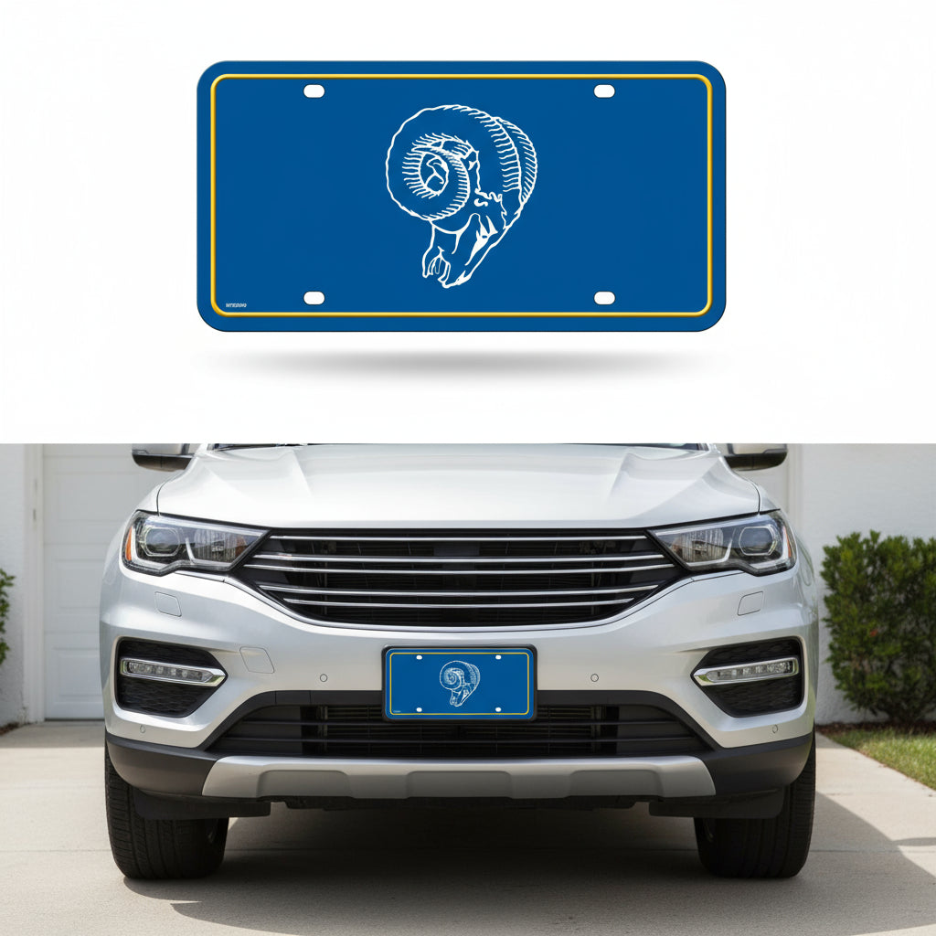 Rico Industries NFL Football Modern Retro Metal Auto Tag 6" x 12" - Great for Truck/Car/SUV