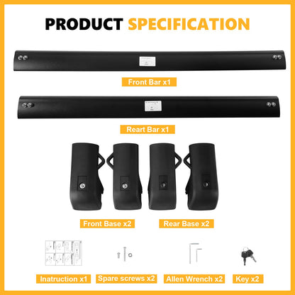 220lbs Roof Rack Cross Bars Compatible with Ford Explorer 2020-2024, Heavy Duty Aluminum Anti-Theft Lockable Metal Lock Roof Rails Crossbars Rooftop Cargo Bars Luggage Racks Carrier - OMOTOR