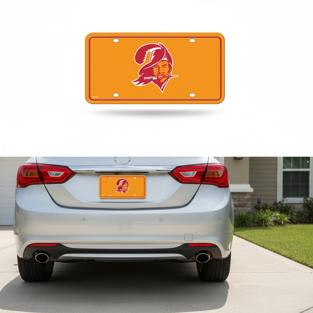 Rico Industries NFL Football Modern Retro Metal Auto Tag 6" x 12" - Great for Truck/Car/SUV