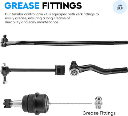 Front & Rear End Link Kit for Jeep Wrangler 2007-2017, Wrangler JK 2018, Driver & Passenger, Stabilizer/Sway Bar + Upper & Lower Ball Joint, Suspension DS300005 ES3624 ES800594 ES800593