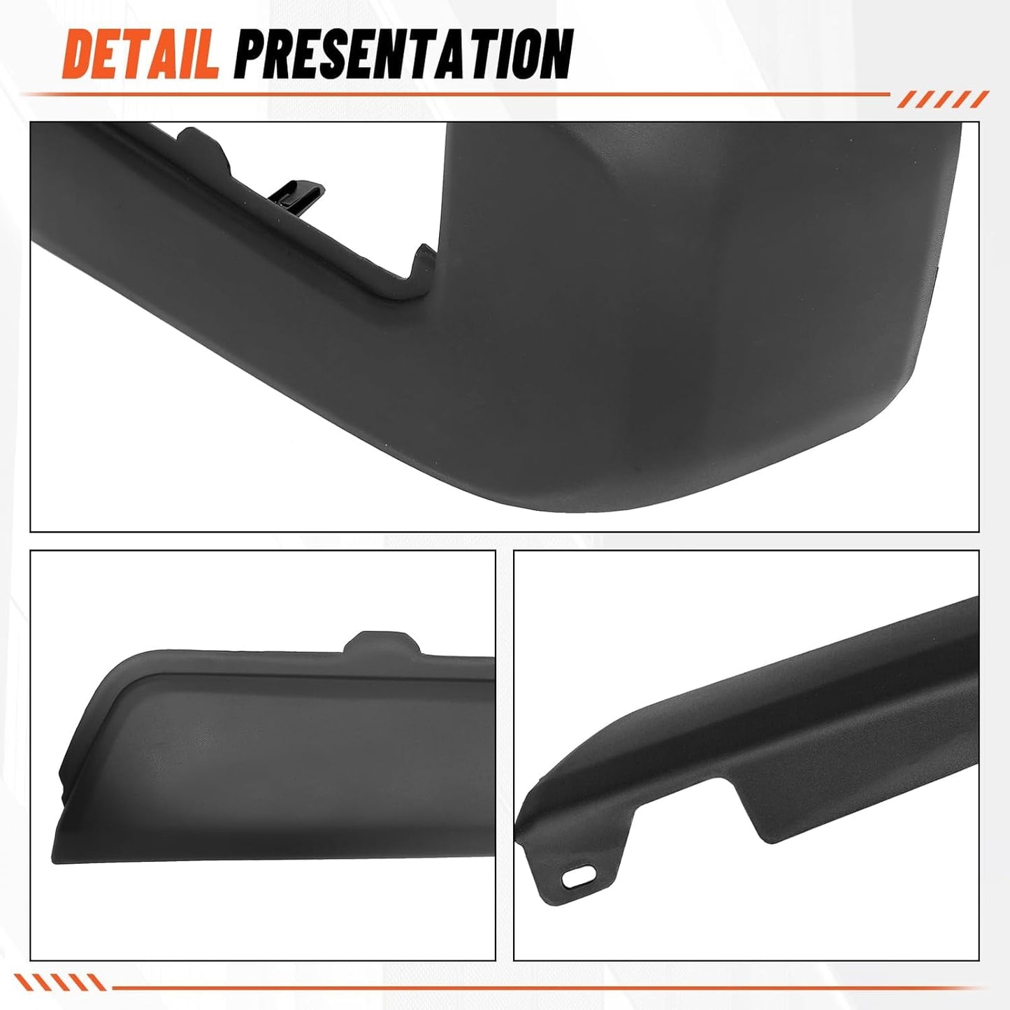 ECOTRIC Rear Bumper End Cap Compatible With 2016-2023 Toyota Tacoma W/O Sensor Hole Replace for TO1105133, TO1104133; 52156-04010, 52155-04010 Corner Cover Driver and Passenger Side Black