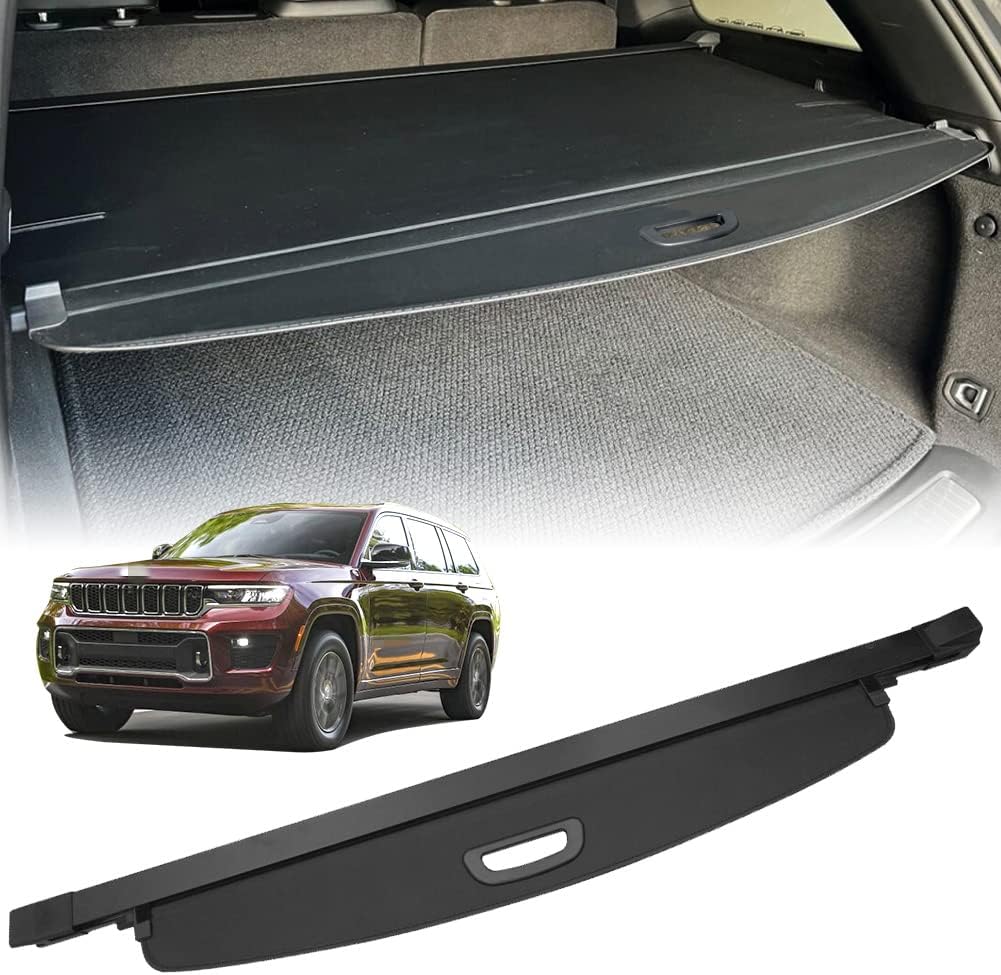 Compatible with All-New 2024-2022 Jeep Grand Cherokee(2 Row; WL) 4XE Rear Cargo Security Shade Cover Privacy Screen Retractable Rear Storage Tonneau Cargo Cover Luggage Security Shield Shade