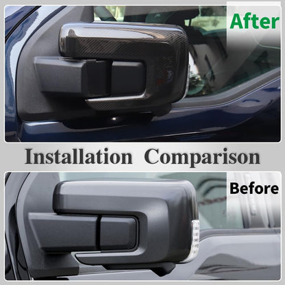 Dry Carbon Fiber Side Mirror Cap Cover for Ford F150 F-150 Raptor R Shelby Lariat Platinum 2021 2022 2023 2024,Sideview Rearview Mirror Overlay