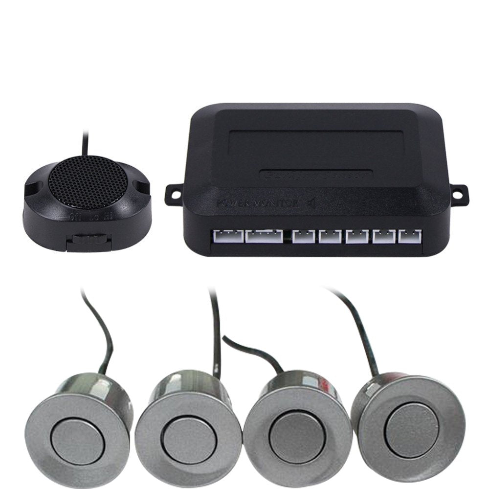 Car Reverse Backup Parking Sensor Radar System, Buzzer beeps, Detection Distance:30~150CM, Waterproof Sensors (22mm Diameter 2.3M Cable)