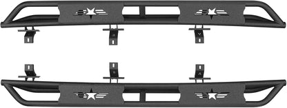 Hooke Road Gladiator Cab Length Side Steps Tube Running Board Nerf Bar Rock Slider Rails for 2020-2025 Jeep Gladiator JT Pickup Sport Willys Overland Rubicon Mojave