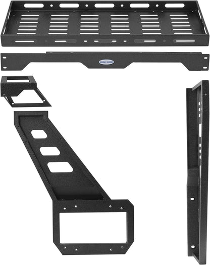 Hooke Road JL Spare Tire Cargo Rack Basket for 2018-2025 Jeep Wrangler JL 2/4 Doors, Rear Cargo Storage Tray for Overlanding Gear