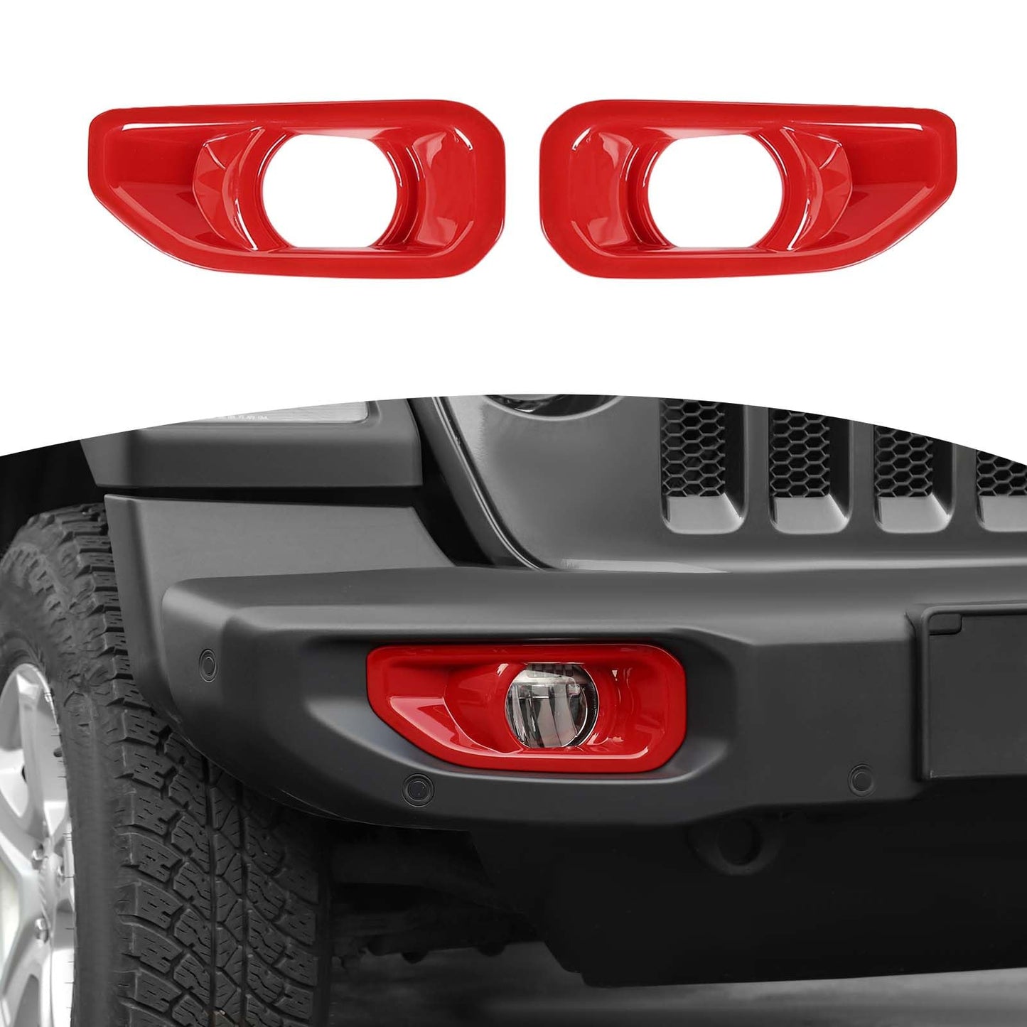 for Jeep JL Front Bumper Fog Light Cover Trim for Jeep Wrangler JL JLU 2018 up for Gladiator JT 2020 up Black Exterior Accessories 2pcs
