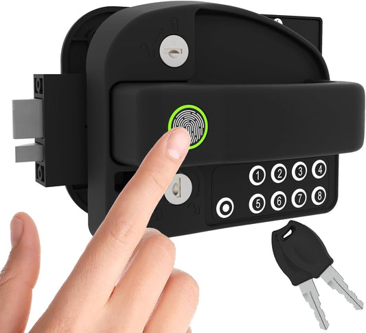 Upgraded RV Door Lock entry with Fingerprint, Password & Keys Fits Camper Trailer Cargo Trailer, Excludes Class A/C RVs