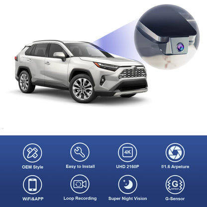 4K Dash Cam Suitable for Toyota RAV4 2022-2025 (Model B/with Vent Hole on Cover)