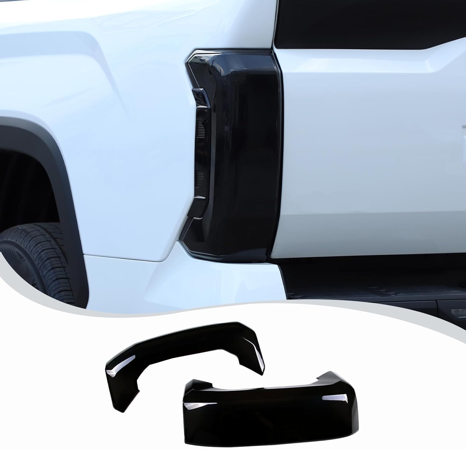 LLKUANG Rear Tail Light Cover Tail Lamp Shell Shade Guard Trim Frame Compatible with Toyota Tundra 2022 2023 2024 2025,ABS Car Taillight Protective Shell Bezels Smoke Black Taillight Shell Accessories