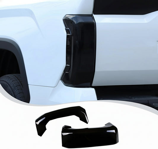 LLKUANG Rear Tail Light Cover Tail Lamp Shell Shade Guard Trim Frame Compatible with Toyota Tundra 2022 2023 2024 2025,ABS Car Taillight Protective Shell Bezels Smoke Black Taillight Shell Accessories