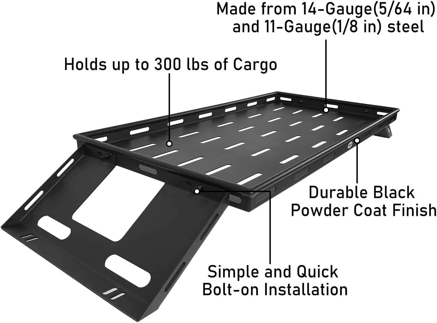 Hooke Road Rear Trunk Cargo Rack Basket Tray Interior Storage Luggage Carrier for 2007-2025 Jeep Wrangler JK JL Unlimited 4-Door Hardtops