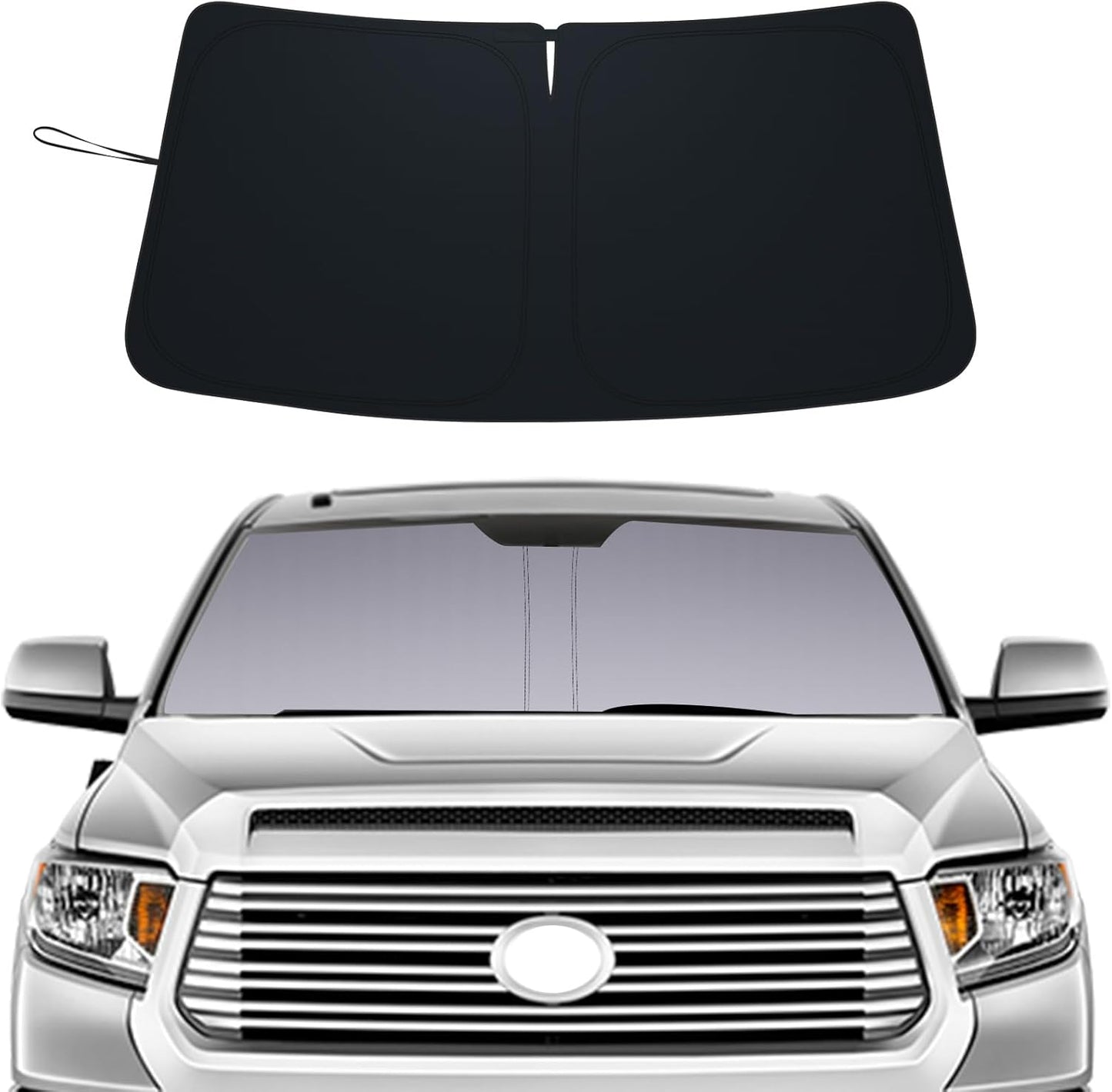 Windshield Sun Shade for Toyota Tundra 2014-2021, Custom Fit Foldable Front Window Sunshade Sun Visor Protector, Block UV Rays Keep Your Car Cooler