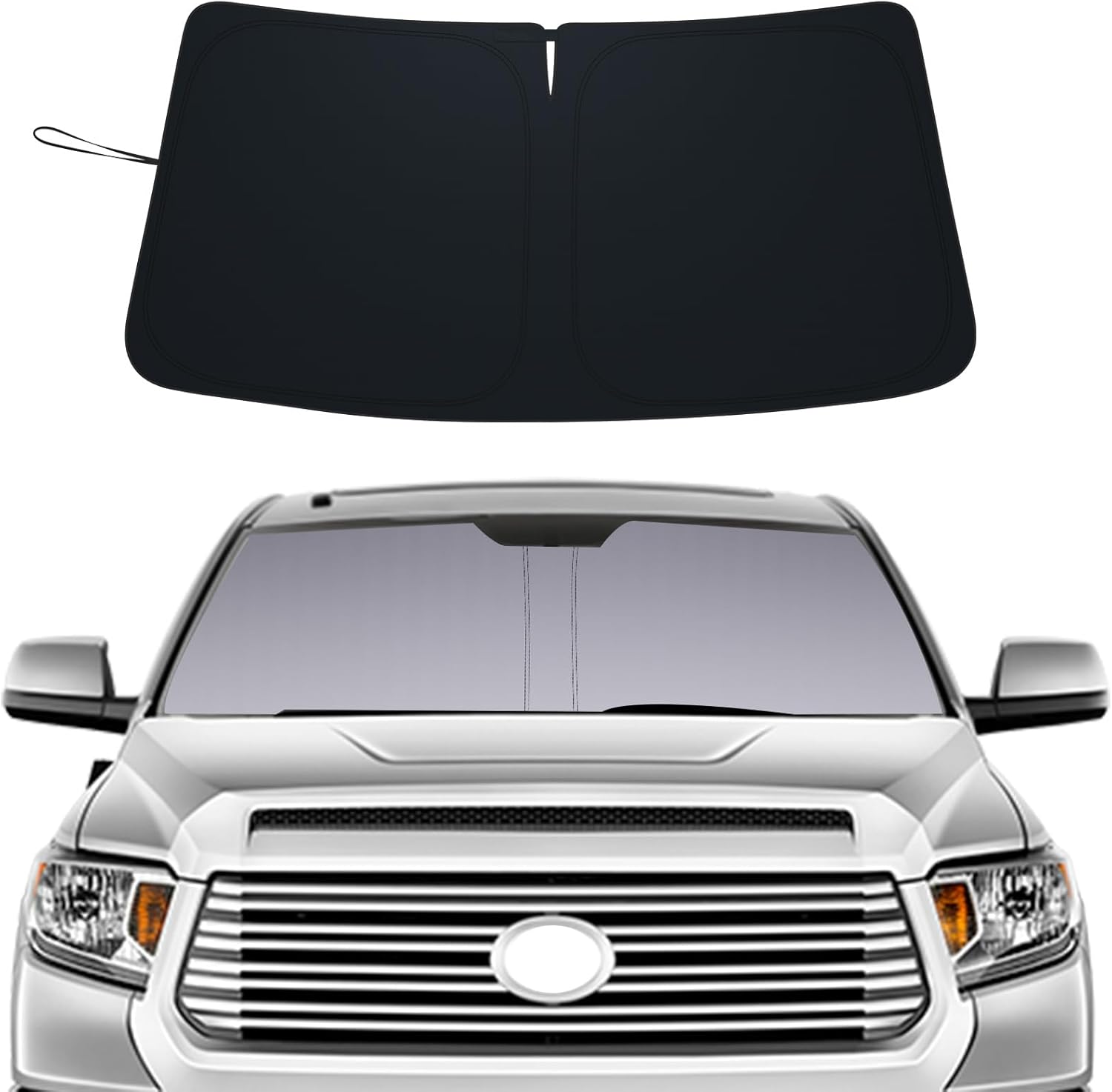 Windshield Sun Shade for Toyota Tundra 2014-2021, Custom Fit Foldable Front Window Sunshade Sun Visor Protector, Block UV Rays Keep Your Car Cooler