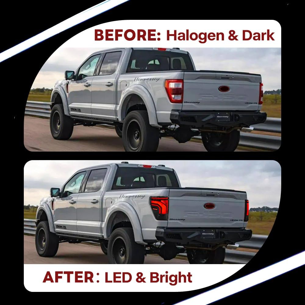 Tail Light For Ford F150 F-150 2021-2025 LED Taillights Assembly Compatible with F-150 All Models Smoke Lens Driver & Passenger Side Rear Lamps (1 Pair)