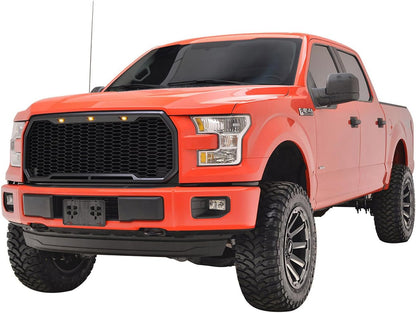 Front Grille with Amber LED Lights Compatible with 2015-2017 F150 Pickup