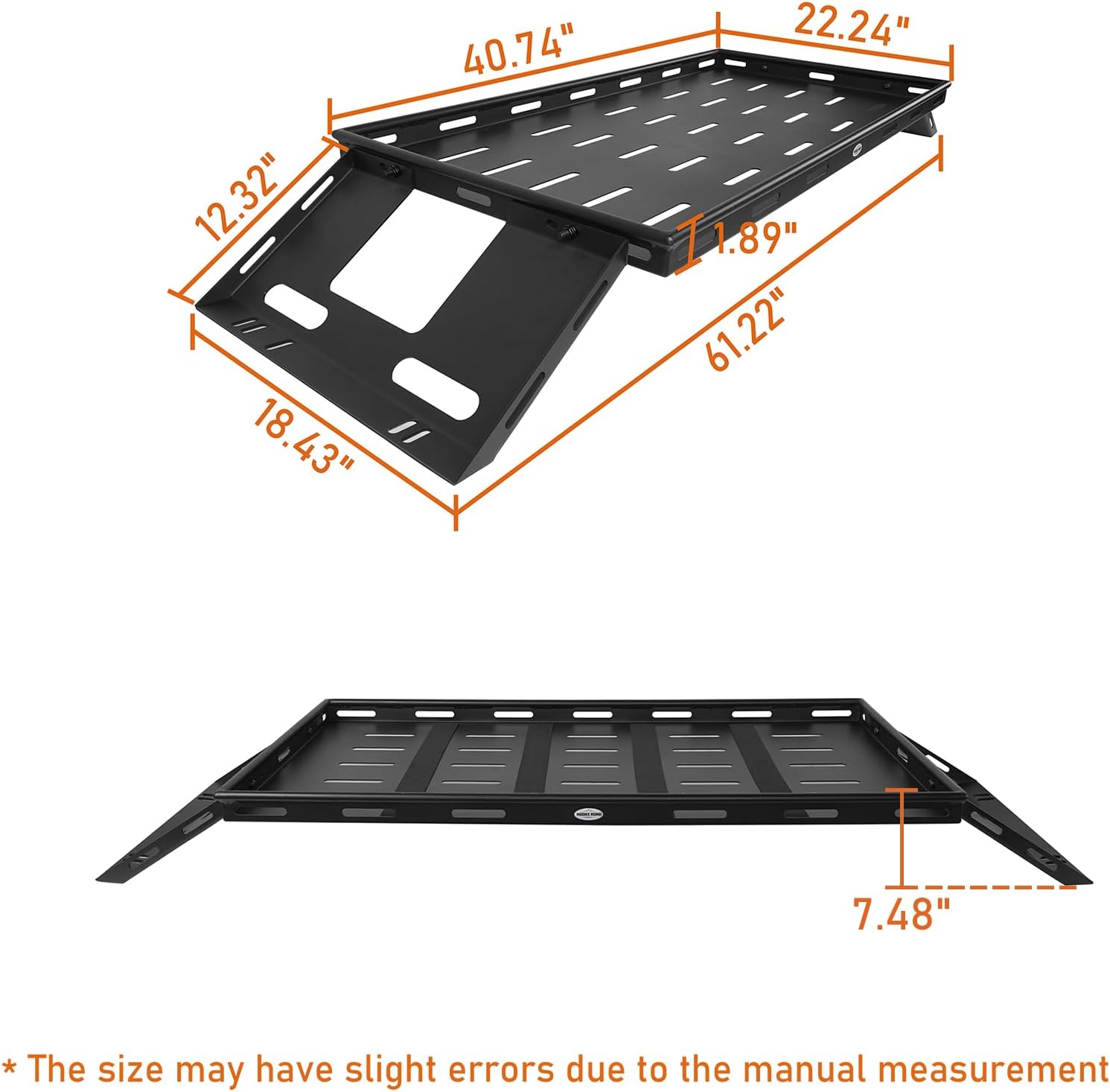 Hooke Road Rear Trunk Cargo Rack Basket Tray Interior Storage Luggage Carrier for 2007-2025 Jeep Wrangler JK JL Unlimited 4-Door Hardtops