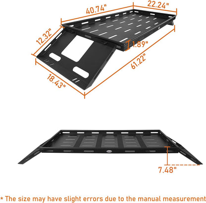 Hooke Road Rear Trunk Cargo Rack Basket Tray Interior Storage Luggage Carrier for 2007-2025 Jeep Wrangler JK JL Unlimited 4-Door Hardtops