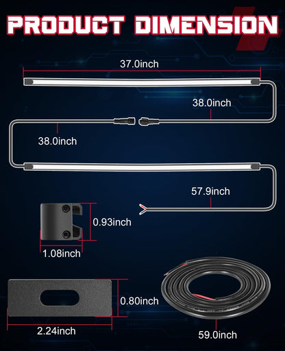 OFFROADTOWN 37 Inch 2PCS Amber LED Grille Light Bar Kit for 2017-2022 Ford Super Duty F-250 Curved Front Grille Light Kit DRL LED Grille Lights Warning Lights Waterproof Ford Accessories
