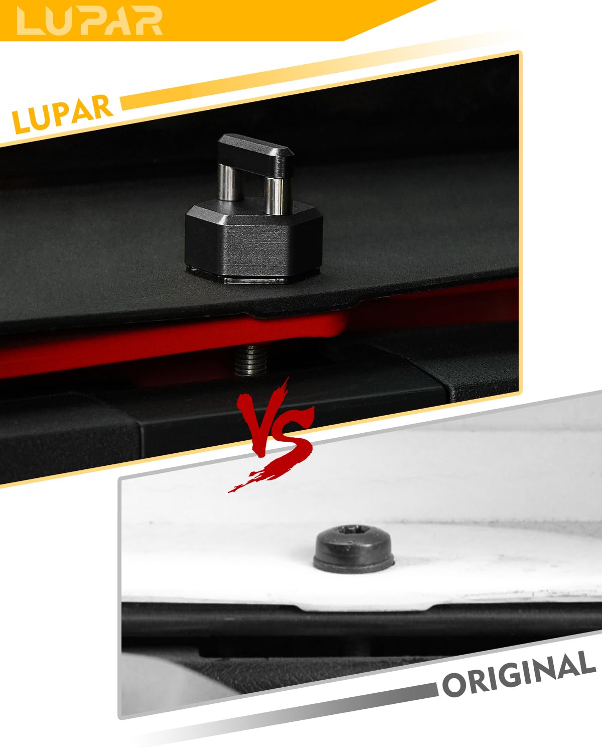 Quick Removal Thumb Screw with D Ring, Aluminum Alloy Hardtop Bolts Compatible with Jeep Wrangler JK JKU JL JLU JT, Black(6 PCS)