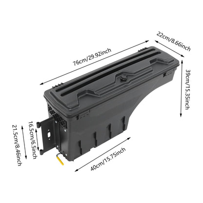 Truck Bed Storage Box For Ford Ranger 2019-2023 , ABS & Iron Tool Organizer