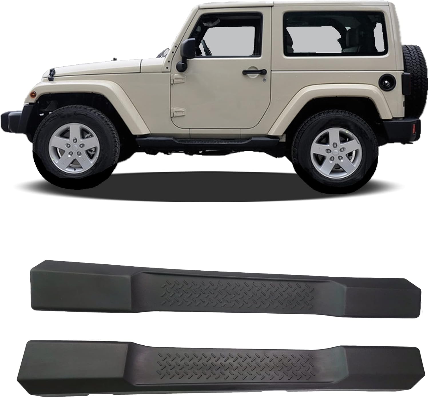 Running Boards Drop Side Steps Bars for 2007-2017 Jeep Wrangler JK 2 Door