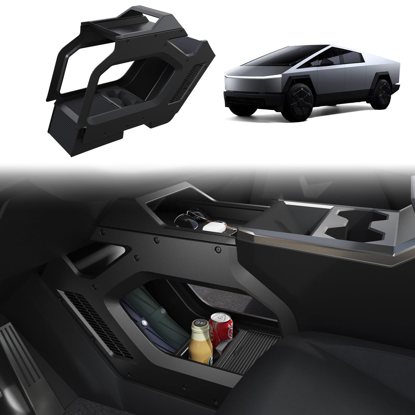 Center Console Organizer Double-Layer Storage Tray For Cybertruck 2023 - 2026