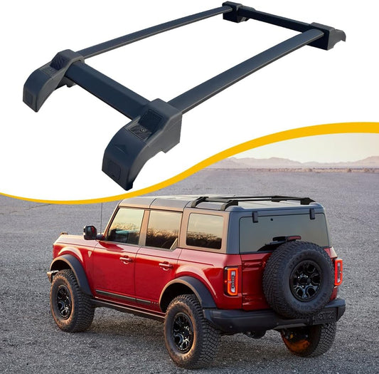 Half Short Roof Rack Fit for Ford Bronco 4-Door Hard Top 2021-2025 Cross Bar Roof Rack Rails Cargo Carrier Crossbar Luggage Rack Accessories