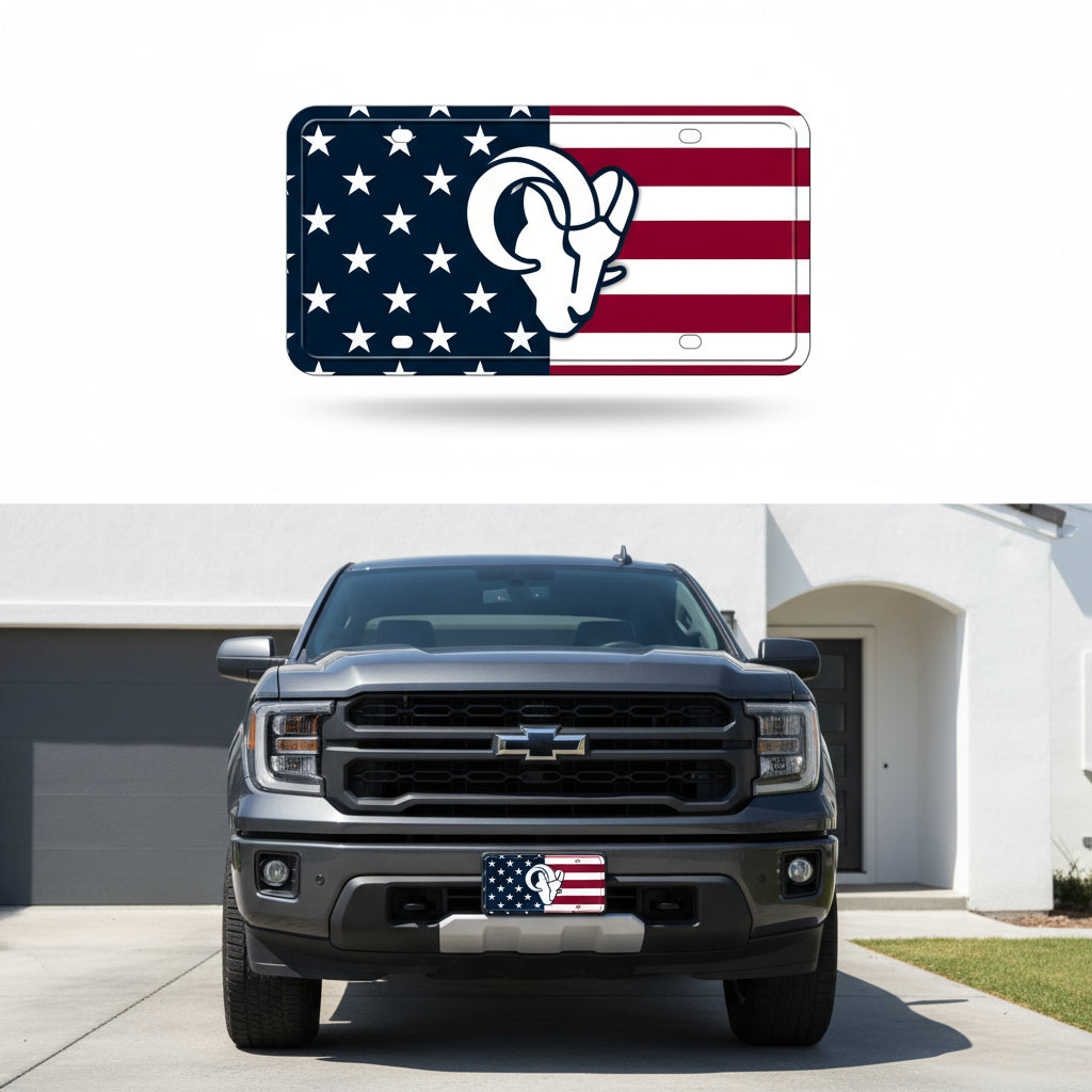 Rico Industries NFL Football USA Metal Auto Tag 6" x 12" - Great for Truck/Car/SUV