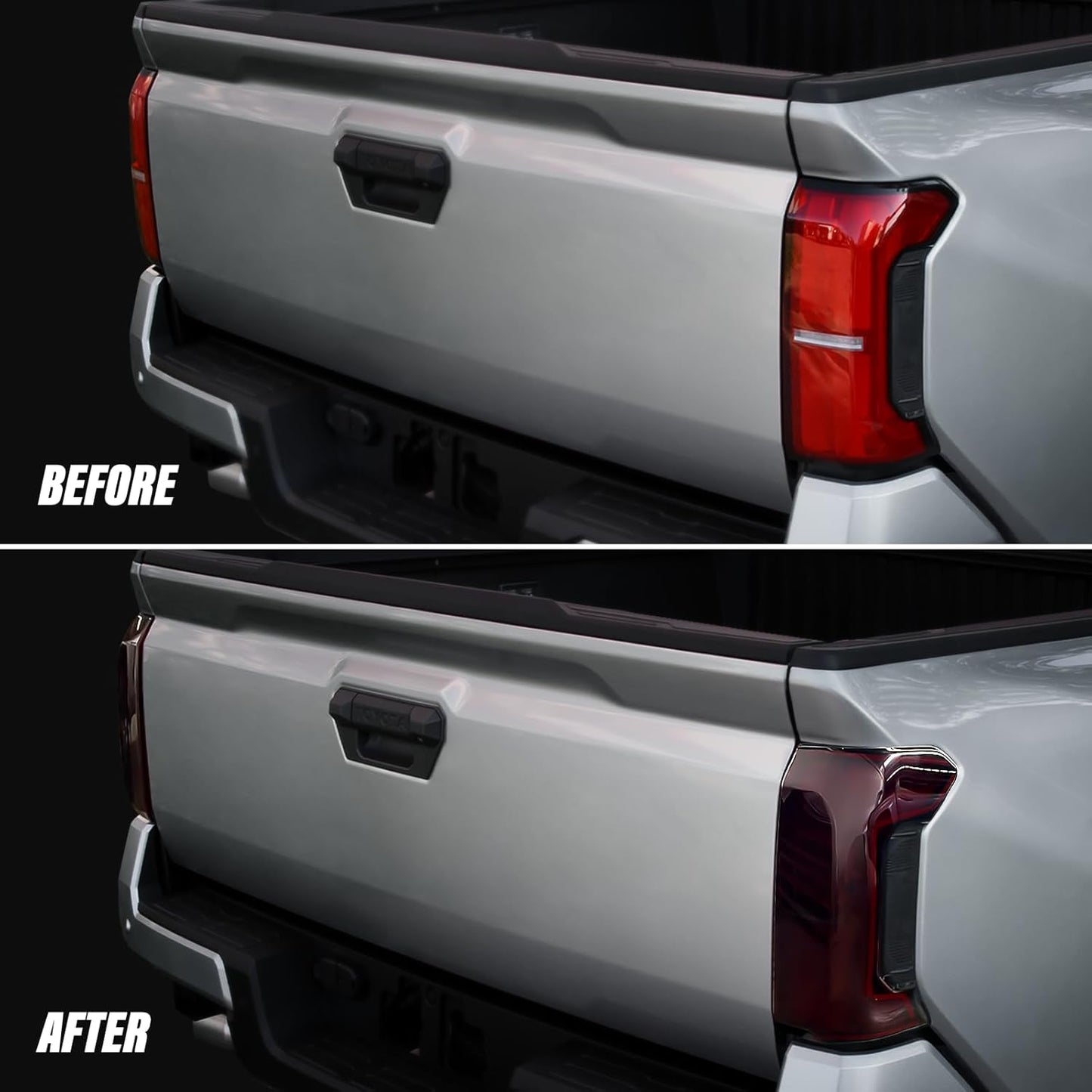 2PCS Smoked Black Taillight Protector Covers Custom Fit for Tacoma 2024 2025 Gen 4th