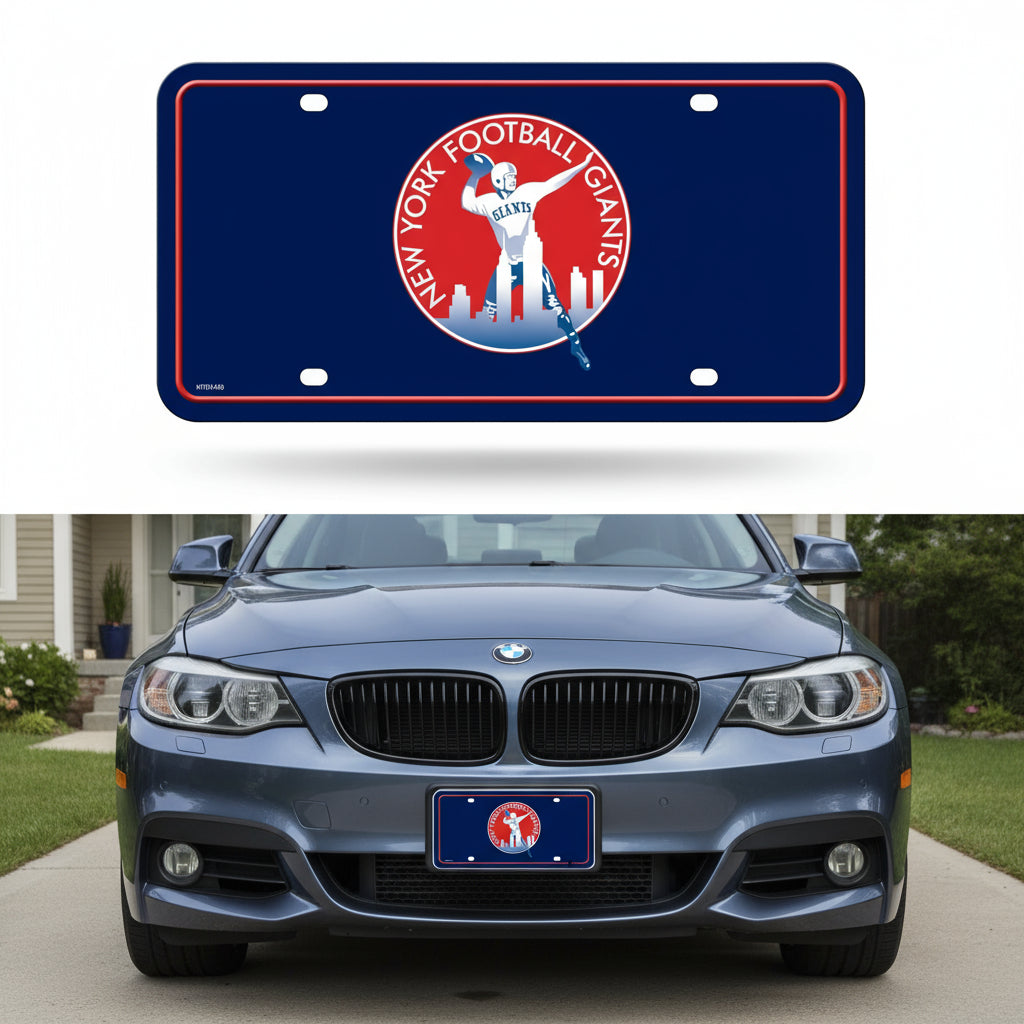 Rico Industries NFL Football Modern Retro Metal Auto Tag 6" x 12" - Great for Truck/Car/SUV