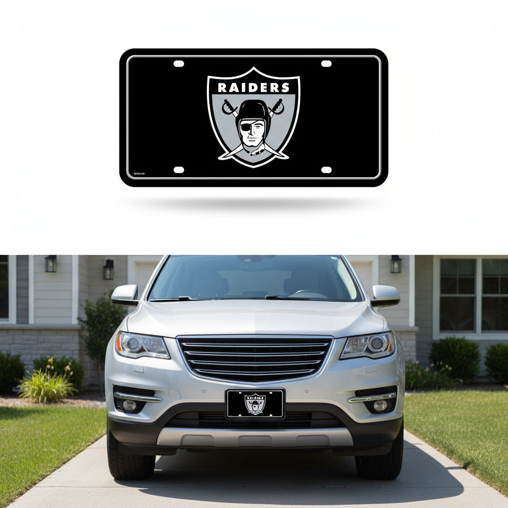 Rico Industries NFL Football Modern Retro Metal Auto Tag 6" x 12" - Great for Truck/Car/SUV