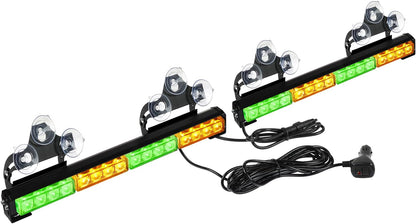 32 LED Emergency Flashing Traffic Advisor Light Bar – 26 Flash Patterns, 2x16.8" Interior Safety Strobe Warning Light - OMOTOR